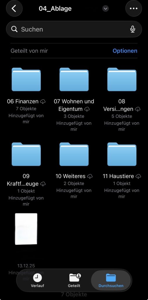 Papierkram sortiert, einheitliche digitale Ordner, übersichtlich